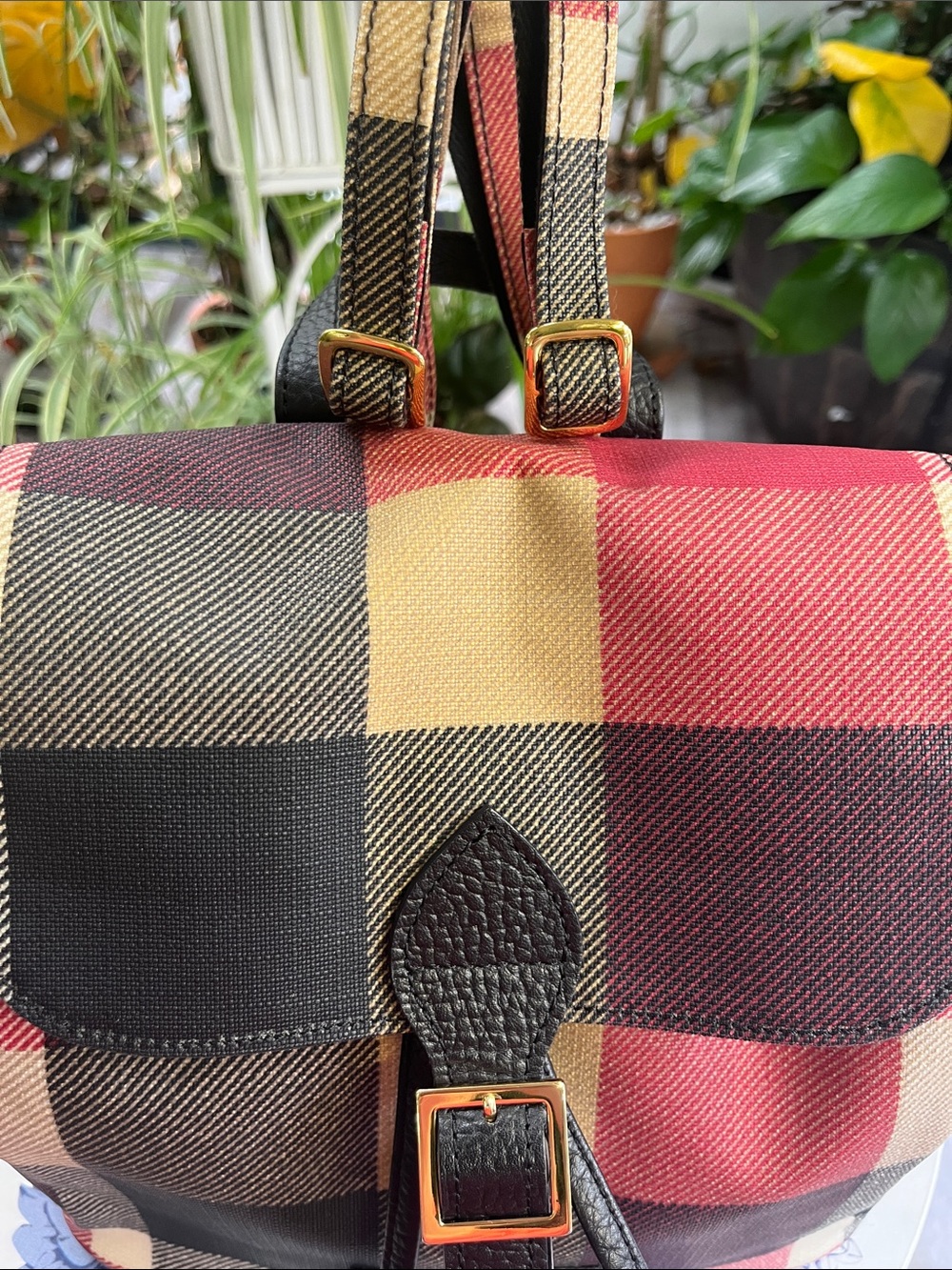 Burberry Blue Label Multicolor Plaid Drawstring Backpack - Picture 7 of 15